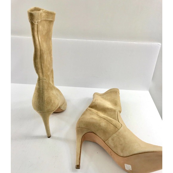 Jean-Michel Cazabat 6.5 'Olaz' Booties Shoes Peep Toe Camel Beige Suede MSRP$595 - Picture 8 of 8